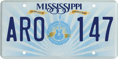 MS license plate ARO147
