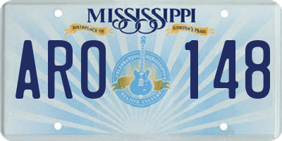MS license plate ARO148