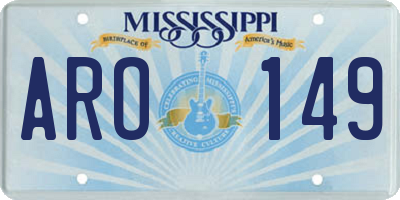 MS license plate ARO149