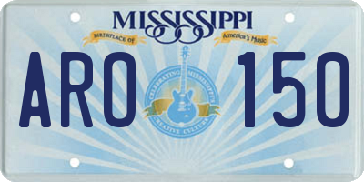MS license plate ARO150