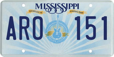 MS license plate ARO151