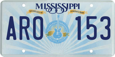 MS license plate ARO153