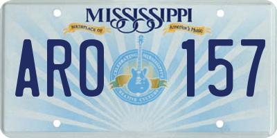 MS license plate ARO157