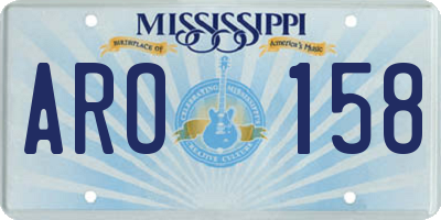 MS license plate ARO158