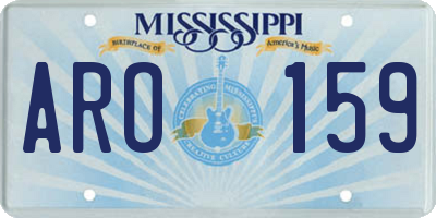 MS license plate ARO159