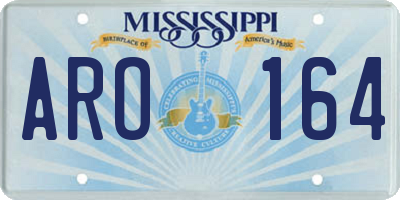 MS license plate ARO164
