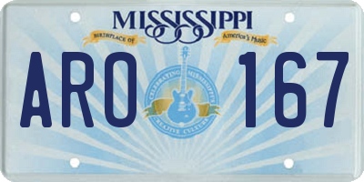 MS license plate ARO167