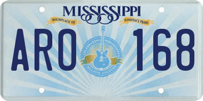 MS license plate ARO168