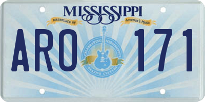 MS license plate ARO171