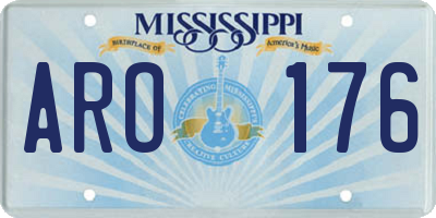 MS license plate ARO176