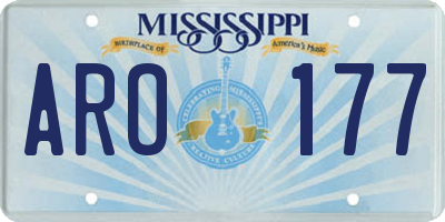 MS license plate ARO177