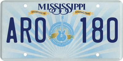 MS license plate ARO180