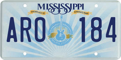 MS license plate ARO184