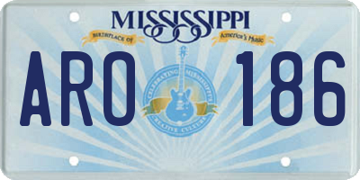 MS license plate ARO186