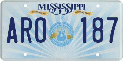 MS license plate ARO187