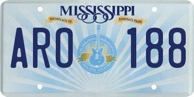 MS license plate ARO188