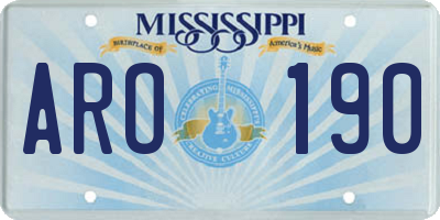 MS license plate ARO190
