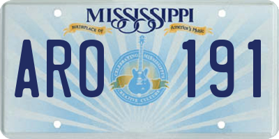MS license plate ARO191