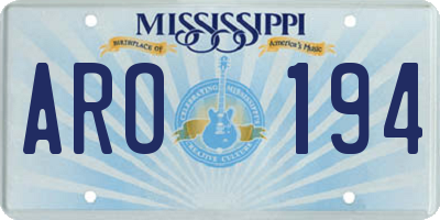 MS license plate ARO194