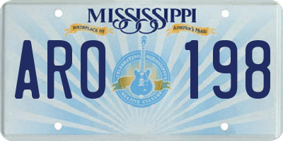 MS license plate ARO198