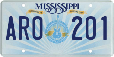 MS license plate ARO201