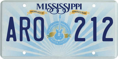 MS license plate ARO212
