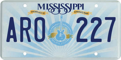 MS license plate ARO227