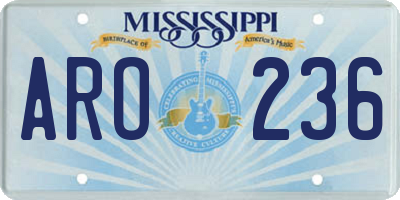 MS license plate ARO236