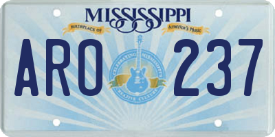 MS license plate ARO237