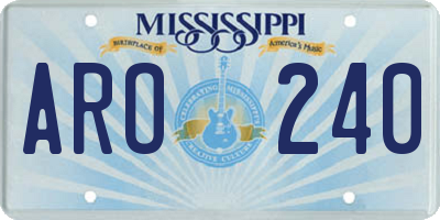 MS license plate ARO240