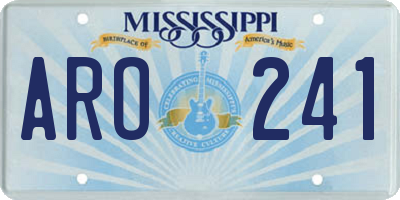 MS license plate ARO241