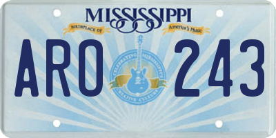 MS license plate ARO243