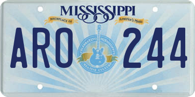 MS license plate ARO244