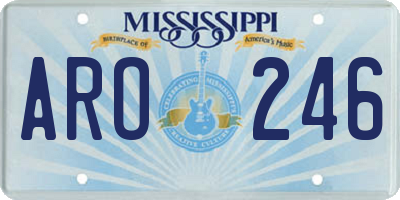 MS license plate ARO246