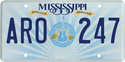 MS license plate ARO247
