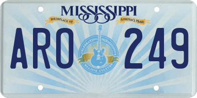MS license plate ARO249