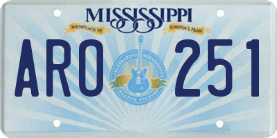 MS license plate ARO251