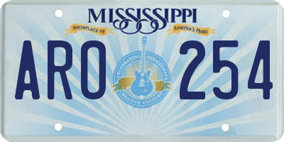 MS license plate ARO254