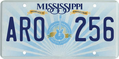 MS license plate ARO256