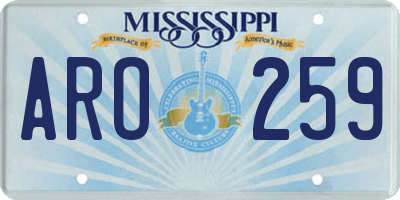 MS license plate ARO259