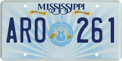 MS license plate ARO261