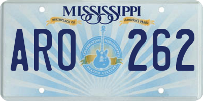 MS license plate ARO262