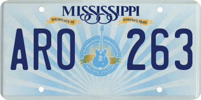 MS license plate ARO263