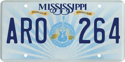 MS license plate ARO264