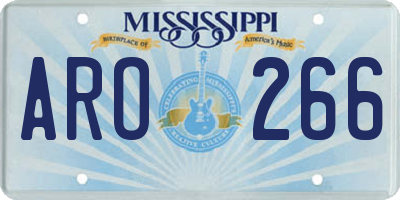 MS license plate ARO266