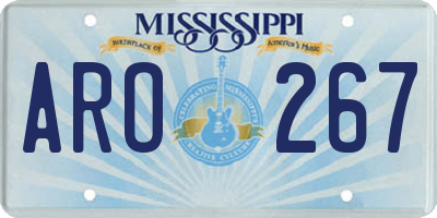 MS license plate ARO267