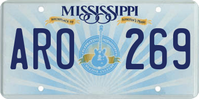 MS license plate ARO269