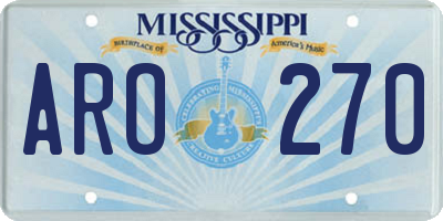 MS license plate ARO270