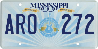 MS license plate ARO272