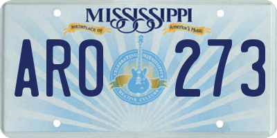 MS license plate ARO273